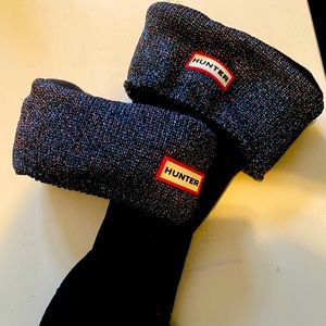 Hunter boot socks size medium. New with box multi colored glittered. Tall boot
